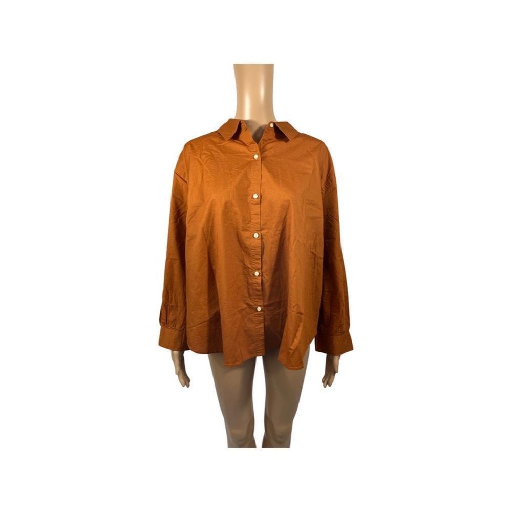 Free Assembly Blouse Sleeve Button Down ,Womens size XL,Brown